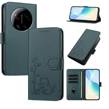 YX0014 Cat Watering Tree Buckle Vegan Leather Phone Case with Lanyard, For Xiaomi 17T 5G, For Xiaomi Poco X8 Pro Max / Redmi Turbo 5 Max, For Xiaomi Poco X8 Pro 5G / Redmi Turbo 5 5G, For Xiaomi 17 Ultra, For Xiaomi Poco F8 Ultra 5G / Redmi K90 Pro Max...