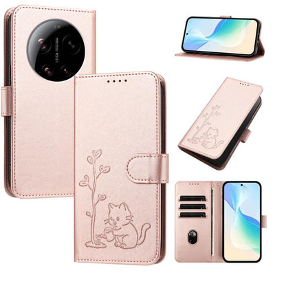 YX0014 Cat Watering Tree Buckle Vegan Leather Phone Case with Lanyard, For Xiaomi 17T 5G, For Xiaomi Poco X8 Pro Max / Redmi Turbo 5 Max, For Xiaomi Poco X8 Pro 5G / Redmi Turbo 5 5G, For Xiaomi 17 Ultra, For Xiaomi Poco F8 Ultra 5G / Redmi K90 Pro Max...