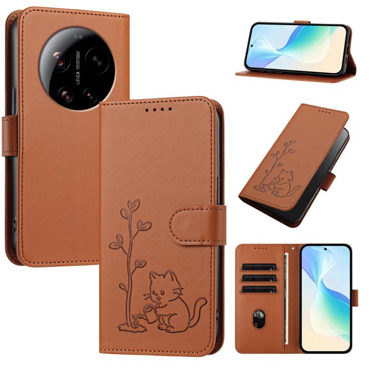 YX0014 Cat Watering Tree Buckle Vegan Leather Phone Case with Lanyard, For Xiaomi 17T 5G, For Xiaomi Poco X8 Pro Max / Redmi Turbo 5 Max, For Xiaomi Poco X8 Pro 5G / Redmi Turbo 5 5G, For Xiaomi 17 Ultra, For Xiaomi Poco F8 Ultra 5G / Redmi K90 Pro Max...