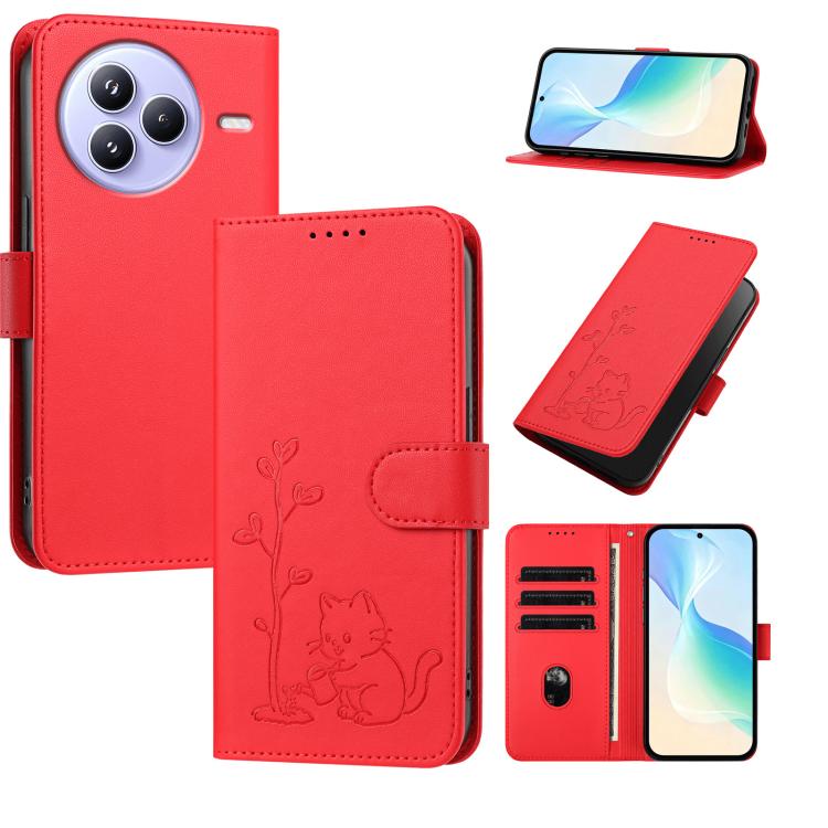 YX0014 Cat Watering Tree Buckle Vegan Leather Phone Case with Lanyard, For Xiaomi Poco M7 4G 169mm, For Xiaomi 15T Pro 5G, For Xiaomi 15T 5G, For Xiaomi Civi 5 Pro, For Xiaomi 15S Pro, For Xiaomi Poco F7 / Redmi Turbo 4 Pro                             ...