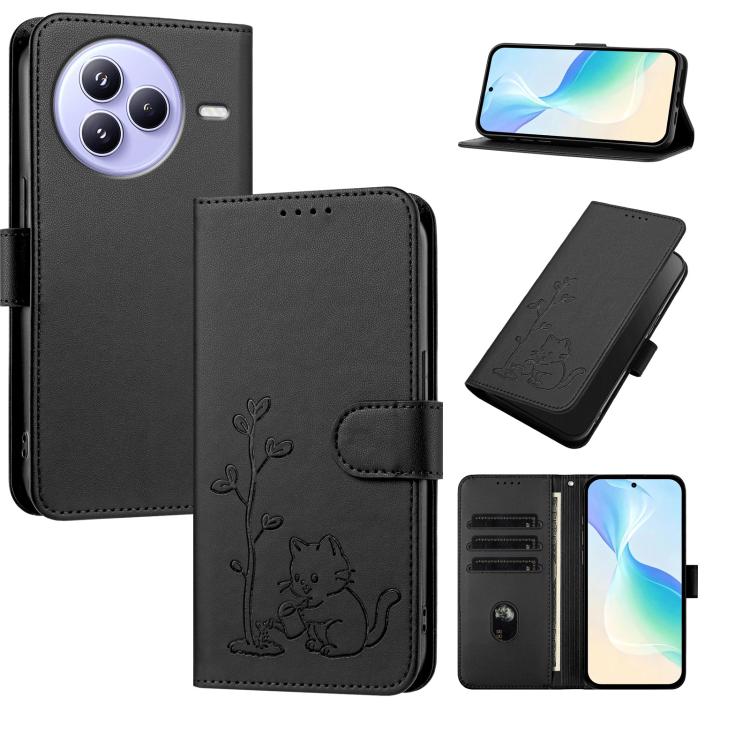 YX0014 Cat Watering Tree Buckle Vegan Leather Phone Case with Lanyard, For Xiaomi Poco M7 4G 169mm, For Xiaomi 15T Pro 5G, For Xiaomi 15T 5G, For Xiaomi Civi 5 Pro, For Xiaomi 15S Pro, For Xiaomi Poco F7 / Redmi Turbo 4 Pro                             ...