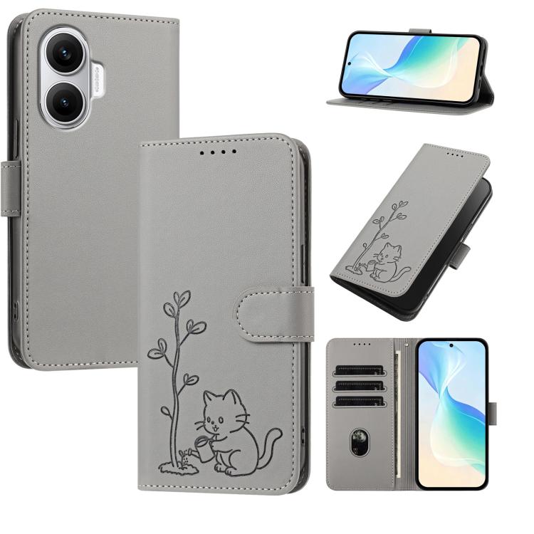 YX0014 Cat Watering Tree Buckle Vegan Leather Phone Case with Lanyard, For Xiaomi Poco M7 4G 169mm, For Xiaomi 15T Pro 5G, For Xiaomi 15T 5G, For Xiaomi Civi 5 Pro, For Xiaomi 15S Pro, For Xiaomi Poco F7 / Redmi Turbo 4 Pro                             ...