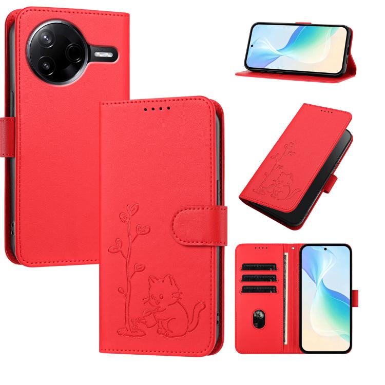 YX0014 Cat Watering Tree Buckle Vegan Leather Phone Case with Lanyard, For Xiaomi Poco M7 4G 169mm, For Xiaomi 15T Pro 5G, For Xiaomi 15T 5G, For Xiaomi Civi 5 Pro, For Xiaomi 15S Pro, For Xiaomi Poco F7 / Redmi Turbo 4 Pro                             ...