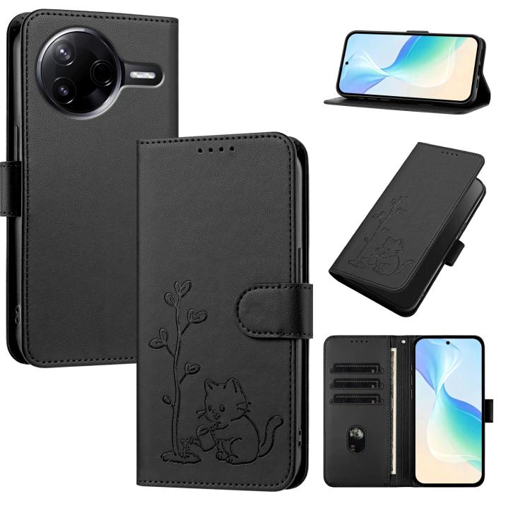 YX0014 Cat Watering Tree Buckle Vegan Leather Phone Case with Lanyard, For Xiaomi Poco M7 4G 169mm, For Xiaomi 15T Pro 5G, For Xiaomi 15T 5G, For Xiaomi Civi 5 Pro, For Xiaomi 15S Pro, For Xiaomi Poco F7 / Redmi Turbo 4 Pro                             ...