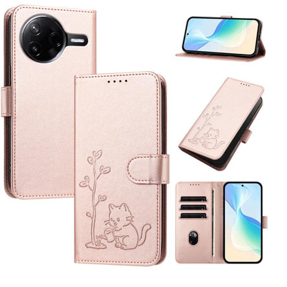 YX0014 Cat Watering Tree Buckle Vegan Leather Phone Case with Lanyard, For Xiaomi Poco M7 4G 169mm, For Xiaomi 15T Pro 5G, For Xiaomi 15T 5G, For Xiaomi Civi 5 Pro, For Xiaomi 15S Pro, For Xiaomi Poco F7 / Redmi Turbo 4 Pro                             ...