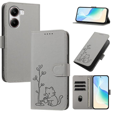 YX0014 Cat Watering Tree Buckle Vegan Leather Phone Case with Lanyard, For Xiaomi Poco M7 4G 169mm, For Xiaomi 15T Pro 5G, For Xiaomi 15T 5G, For Xiaomi Civi 5 Pro, For Xiaomi 15S Pro, For Xiaomi Poco F7 / Redmi Turbo 4 Pro                             ...