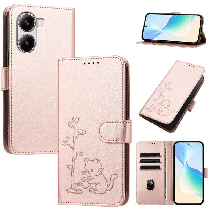 YX0014 Cat Watering Tree Buckle Vegan Leather Phone Case with Lanyard, For Xiaomi Poco M7 4G 169mm, For Xiaomi 15T Pro 5G, For Xiaomi 15T 5G, For Xiaomi Civi 5 Pro, For Xiaomi 15S Pro, For Xiaomi Poco F7 / Redmi Turbo 4 Pro                             ...