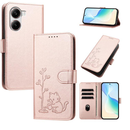 YX0014 Cat Watering Tree Buckle Vegan Leather Phone Case with Lanyard, For Xiaomi Poco M7 4G 169mm, For Xiaomi 15T Pro 5G, For Xiaomi 15T 5G, For Xiaomi Civi 5 Pro, For Xiaomi 15S Pro, For Xiaomi Poco F7 / Redmi Turbo 4 Pro                             ...