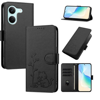 YX0014 Cat Watering Tree Buckle Vegan Leather Phone Case with Lanyard, For Xiaomi 17T 5G, For Xiaomi Poco X8 Pro Max / Redmi Turbo 5 Max, For Xiaomi Poco X8 Pro 5G / Redmi Turbo 5 5G, For Xiaomi 17 Ultra, For Xiaomi Poco F8 Ultra 5G / Redmi K90 Pro Max...