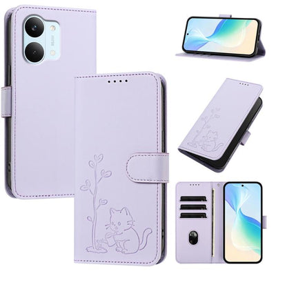 YX0014 Cat Watering Tree Buckle Vegan Leather Phone Case with Lanyard, For Xiaomi 17T 5G, For Xiaomi Poco X8 Pro Max / Redmi Turbo 5 Max, For Xiaomi Poco X8 Pro 5G / Redmi Turbo 5 5G, For Xiaomi 17 Ultra, For Xiaomi Poco F8 Ultra 5G / Redmi K90 Pro Max...