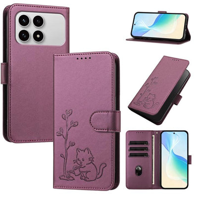 YX0014 Cat Watering Tree Buckle Vegan Leather Phone Case with Lanyard, For Xiaomi 17T 5G, For Xiaomi Poco X8 Pro Max / Redmi Turbo 5 Max, For Xiaomi Poco X8 Pro 5G / Redmi Turbo 5 5G, For Xiaomi 17 Ultra, For Xiaomi Poco F8 Ultra 5G / Redmi K90 Pro Max...