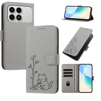 YX0014 Cat Watering Tree Buckle Vegan Leather Phone Case with Lanyard, For Xiaomi 17T 5G, For Xiaomi Poco X8 Pro Max / Redmi Turbo 5 Max, For Xiaomi Poco X8 Pro 5G / Redmi Turbo 5 5G, For Xiaomi 17 Ultra, For Xiaomi Poco F8 Ultra 5G / Redmi K90 Pro Max...