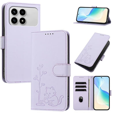 YX0014 Cat Watering Tree Buckle Vegan Leather Phone Case with Lanyard, For Xiaomi 17T 5G, For Xiaomi Poco X8 Pro Max / Redmi Turbo 5 Max, For Xiaomi Poco X8 Pro 5G / Redmi Turbo 5 5G, For Xiaomi 17 Ultra, For Xiaomi Poco F8 Ultra 5G / Redmi K90 Pro Max...