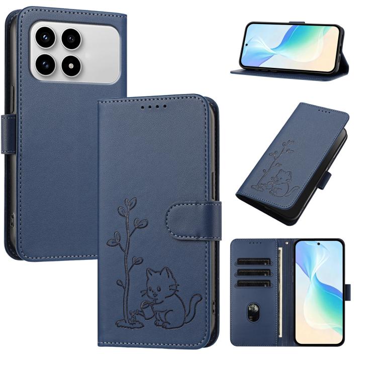 YX0014 Cat Watering Tree Buckle Vegan Leather Phone Case with Lanyard, For Xiaomi 17T 5G, For Xiaomi Poco X8 Pro Max / Redmi Turbo 5 Max, For Xiaomi Poco X8 Pro 5G / Redmi Turbo 5 5G, For Xiaomi 17 Ultra, For Xiaomi Poco F8 Ultra 5G / Redmi K90 Pro Max...