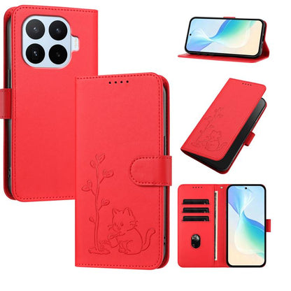 YX0014 Cat Watering Tree Buckle Vegan Leather Phone Case with Lanyard, For Xiaomi 17 Max 5G, For Xiaomi 17T Pro 5G, For Xiaomi 17T 5G, For Xiaomi Poco X8 Pro Max / Redmi Turbo 5 Max, For Xiaomi Poco X8 Pro 5G / Redmi Turbo 5 5G, For Xiaomi 17 Ultra    ...