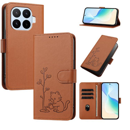 YX0014 Cat Watering Tree Buckle Vegan Leather Phone Case with Lanyard, For Xiaomi 17 Max 5G, For Xiaomi 17T Pro 5G, For Xiaomi 17T 5G, For Xiaomi Poco X8 Pro Max / Redmi Turbo 5 Max, For Xiaomi Poco X8 Pro 5G / Redmi Turbo 5 5G, For Xiaomi 17 Ultra    ...