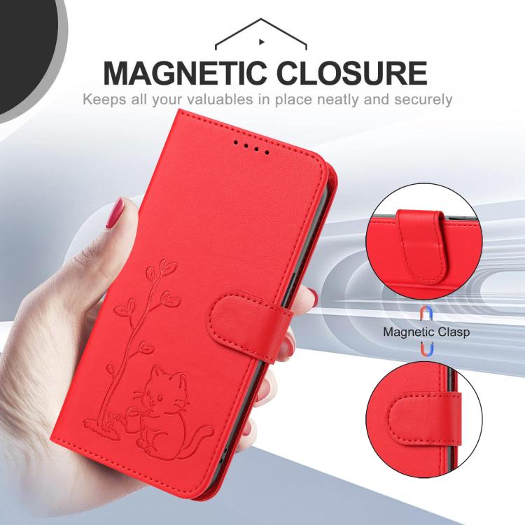 YX0014 Cat Watering Tree Buckle Vegan Leather Phone Case with Lanyard, For Xiaomi 17 Max 5G, For Xiaomi 17T Pro 5G, For Xiaomi 17T 5G, For Xiaomi Poco X8 Pro Max / Redmi Turbo 5 Max, For Xiaomi Poco X8 Pro 5G / Redmi Turbo 5 5G, For Xiaomi 17 Ultra    ...