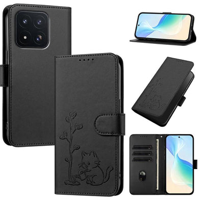 YX0014 Cat Watering Tree Buckle Vegan Leather Phone Case with Lanyard, For Xiaomi 17 Max 5G, For Xiaomi 17T Pro 5G, For Xiaomi 17T 5G, For Xiaomi Poco X8 Pro Max / Redmi Turbo 5 Max, For Xiaomi Poco X8 Pro 5G / Redmi Turbo 5 5G, For Xiaomi 17 Ultra    ...