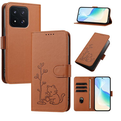 YX0014 Cat Watering Tree Buckle Vegan Leather Phone Case with Lanyard, For Xiaomi 17 Max 5G, For Xiaomi 17T Pro 5G, For Xiaomi 17T 5G, For Xiaomi Poco X8 Pro Max / Redmi Turbo 5 Max, For Xiaomi Poco X8 Pro 5G / Redmi Turbo 5 5G, For Xiaomi 17 Ultra    ...