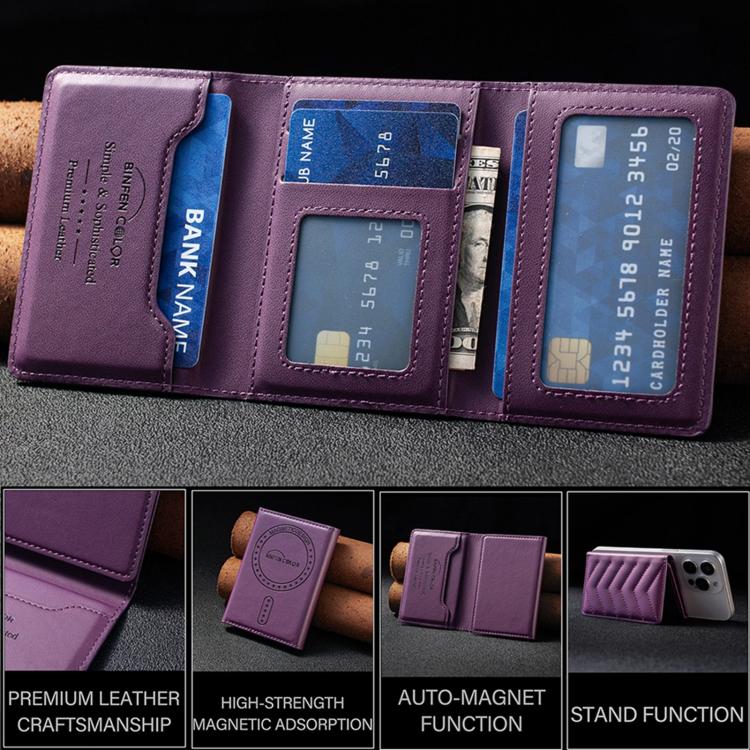 BFK36 Magnetic V-shaped Mobile Phone Holder RFID Card Slots