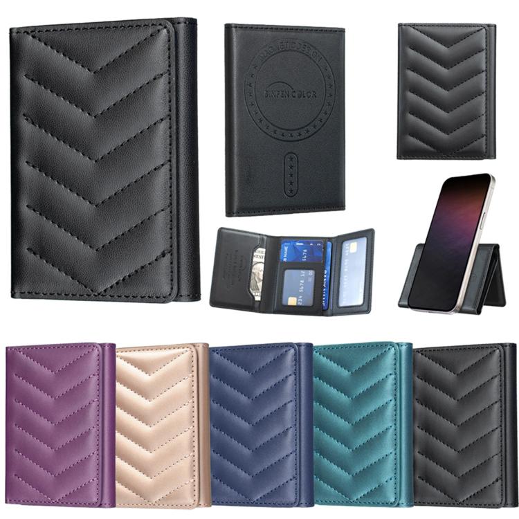 BFK36 Magnetic V-shaped Mobile Phone Holder RFID Card Slots