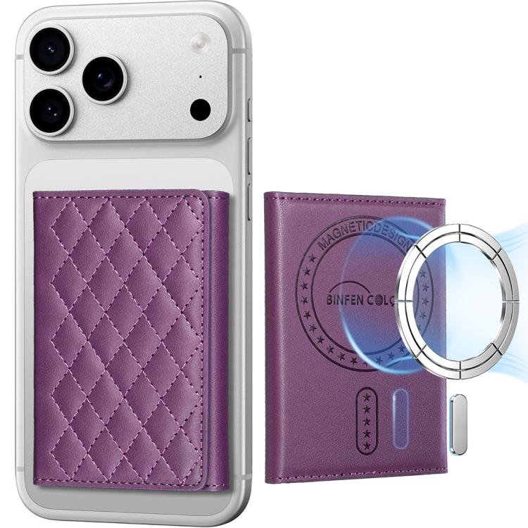 BFK37 Magnetic Rhombus Lattice Mobile Phone Holder RFID Card Slots