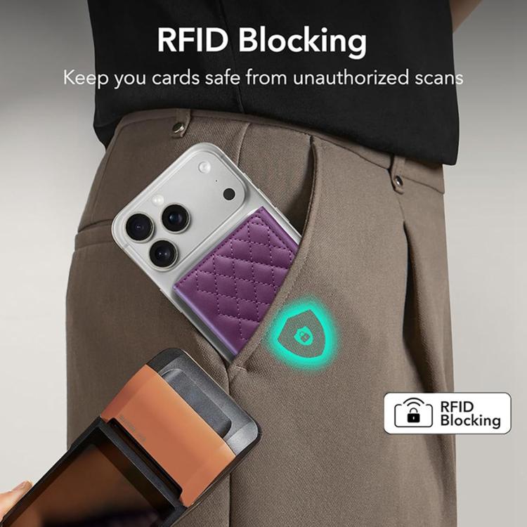 BFK37 Magnetic Rhombus Lattice Mobile Phone Holder RFID Card Slots