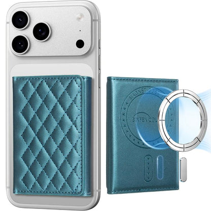 BFK37 Magnetic Rhombus Lattice Mobile Phone Holder RFID Card Slots