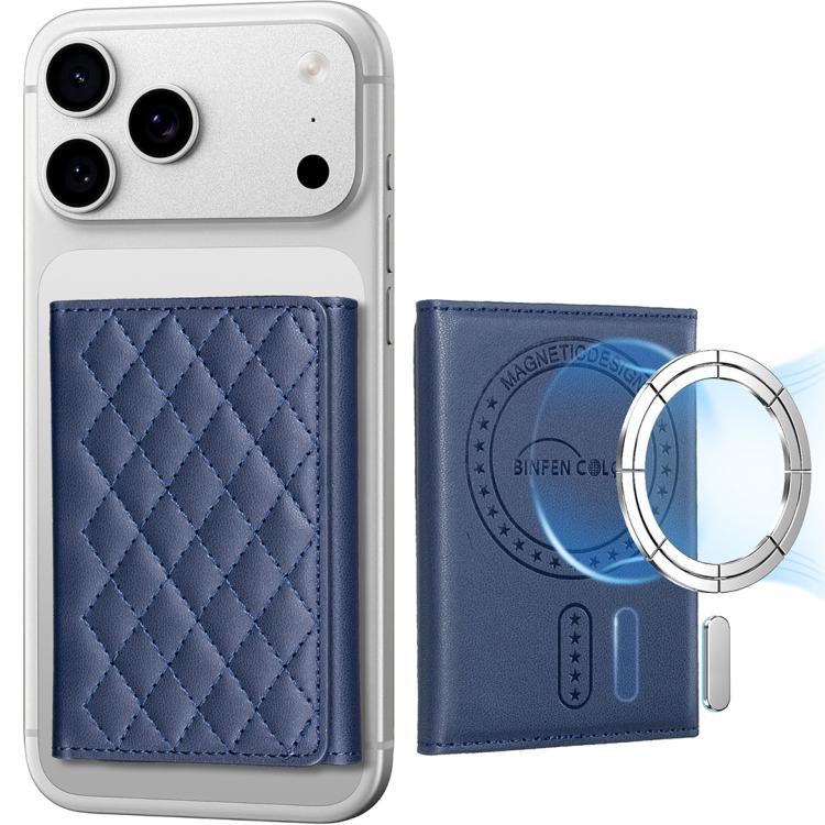 BFK37 Magnetic Rhombus Lattice Mobile Phone Holder RFID Card Slots