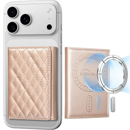 BFK37 Magnetic Rhombus Lattice Mobile Phone Holder RFID Card Slots