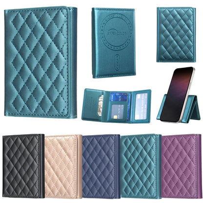 BFK37 Magnetic Rhombus Lattice Mobile Phone Holder RFID Card Slots