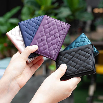 BFK37 Magnetic Rhombus Lattice Mobile Phone Holder RFID Card Slots