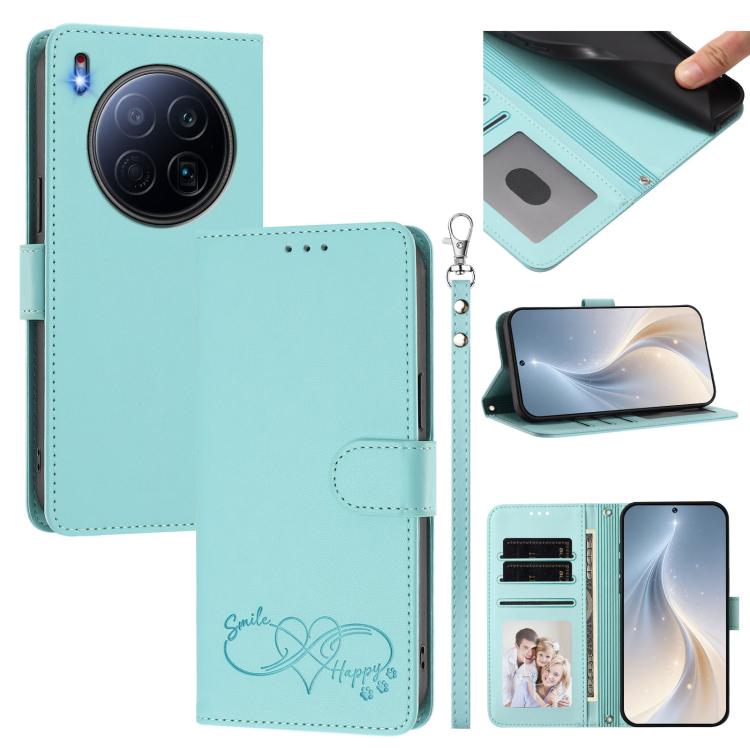 Happy Heart Pattern Magnetic Closure Vegan Leather Phone Case with Wrist Strap, For Tecno Pova 7 4G, For Tecno Spark Go 1/Go 2025, For Tecno Camon 40 Pro 4G Global, For Tecno Camon 40 Premier, For Tecno Camon 40, For Tecno Spark 30C 5G/Pop 9 5G        ...