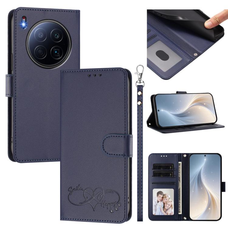 Happy Heart Pattern Magnetic Closure Vegan Leather Phone Case with Wrist Strap, For Tecno Pova 7 4G, For Tecno Spark Go 1/Go 2025, For Tecno Camon 40 Pro 4G Global, For Tecno Camon 40 Premier, For Tecno Camon 40, For Tecno Spark 30C 5G/Pop 9 5G        ...