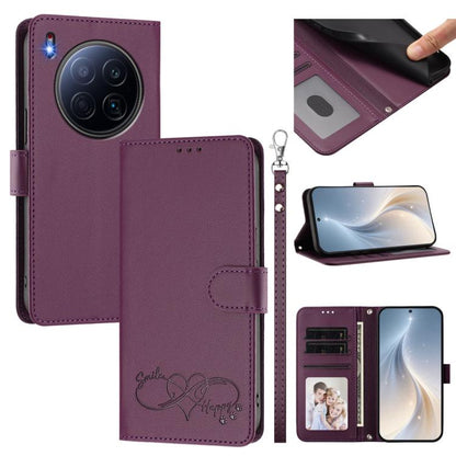 Happy Heart Pattern Magnetic Closure Vegan Leather Phone Case with Wrist Strap, For Tecno Pova 7 4G, For Tecno Spark Go 1/Go 2025, For Tecno Camon 40 Pro 4G Global, For Tecno Camon 40 Premier, For Tecno Camon 40, For Tecno Spark 30C 5G/Pop 9 5G        ...
