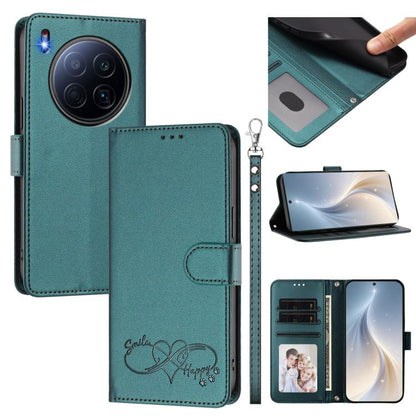 Happy Heart Pattern Magnetic Closure Vegan Leather Phone Case with Wrist Strap, For Tecno Pova 7 4G, For Tecno Spark Go 1/Go 2025, For Tecno Camon 40 Pro 4G Global, For Tecno Camon 40 Premier, For Tecno Camon 40, For Tecno Spark 30C 5G/Pop 9 5G        ...