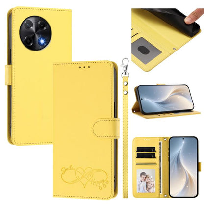 Happy Heart Pattern Magnetic Closure Vegan Leather Phone Case with Wrist Strap, For Tecno Pova 7 4G, For Tecno Spark Go 1/Go 2025, For Tecno Camon 40 Pro 4G Global, For Tecno Camon 40 Premier, For Tecno Camon 40, For Tecno Spark 30C 5G/Pop 9 5G        ...