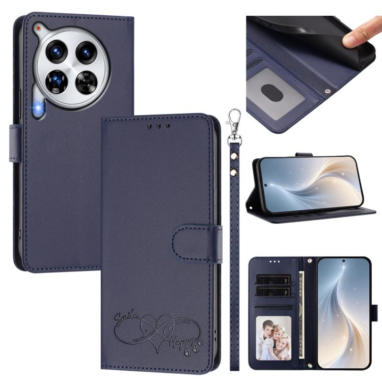 Happy Heart Pattern Magnetic Closure Vegan Leather Phone Case with Wrist Strap, For Tecno Spark 30, For Tecno Pova 6 Neo 5G, For Tecno Spark 30C, For Tecno Spark 20 Pro 5G, For Tecno Spark 10 Pro Magic Magenta, For Tecno Pova 6, For Tecno Pova 6 / 6 Pr...