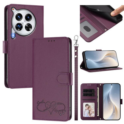 Happy Heart Pattern Magnetic Closure Vegan Leather Phone Case with Wrist Strap, For Tecno Spark 30, For Tecno Pova 6 Neo 5G, For Tecno Spark 30C, For Tecno Spark 20 Pro 5G, For Tecno Spark 10 Pro Magic Magenta, For Tecno Pova 6, For Tecno Pova 6 / 6 Pr...