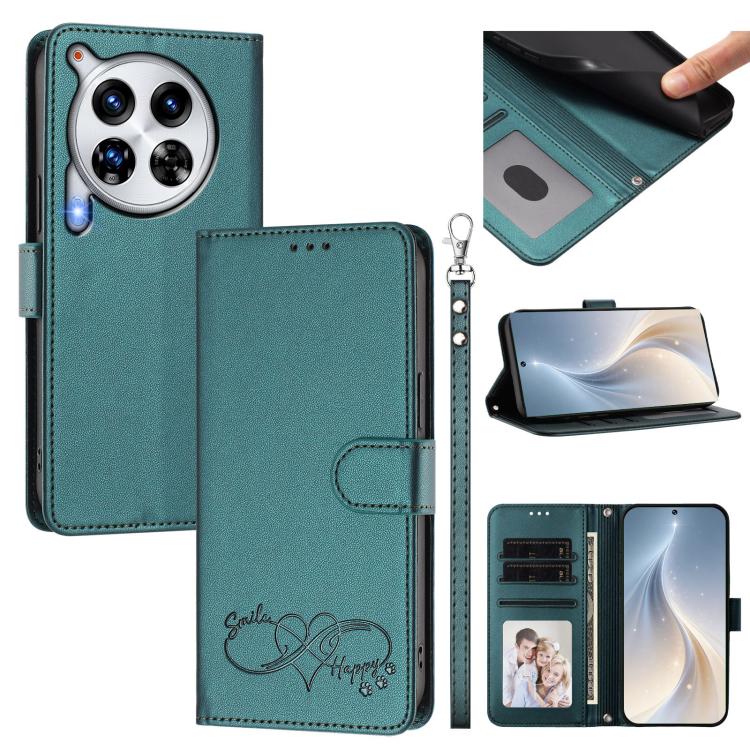 Happy Heart Pattern Magnetic Closure Vegan Leather Phone Case with Wrist Strap, For Tecno Spark 30, For Tecno Pova 6 Neo 5G, For Tecno Spark 30C, For Tecno Spark 20 Pro 5G, For Tecno Spark 10 Pro Magic Magenta, For Tecno Pova 6, For Tecno Pova 6 / 6 Pr...