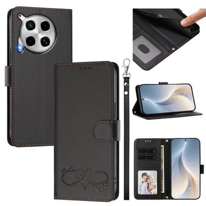 Happy Heart Pattern Magnetic Closure Vegan Leather Phone Case with Wrist Strap, For Tecno Camon 30 / 30 5G, For Tecno Spark 20 Pro+, For Tecno Pova 5 Pro, For Tecno Pova Neo 3, For Tecno Pova 5 4G, For Tecno Camon 20 Premier, For Tecno Camon 20 Pro 5G ...