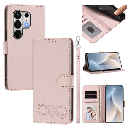 Happy Heart Pattern Magnetic Closure Vegan Leather Phone Case with Wrist Strap, For Tecno Pop 10, For Tecno Spark 20 Pro, For Tecno Spark GO 2023, For Tecno Pova 7 Neo 4G, For Tecno Spark 50 5G, For Tecno Spark 50 4G KN4, For Tecno Camon 50 Pro 4G     ...