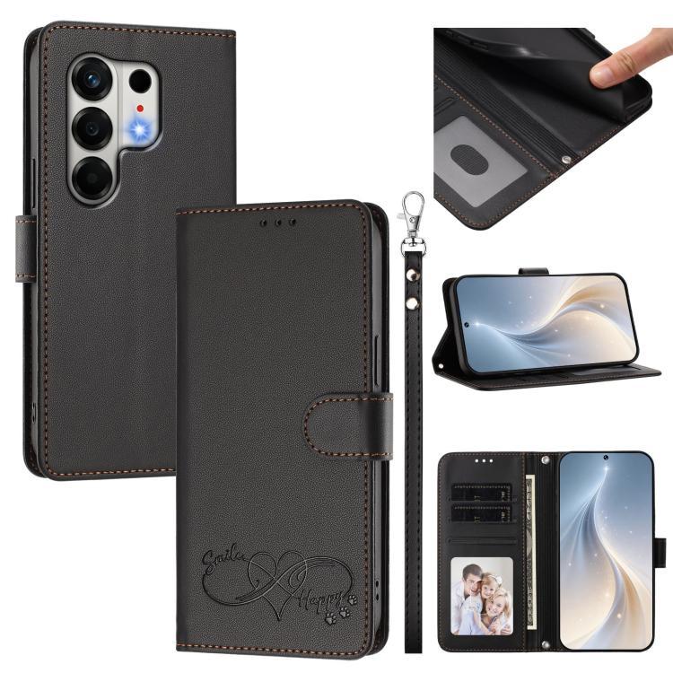 Happy Heart Pattern Magnetic Closure Vegan Leather Phone Case with Wrist Strap, For Tecno Pop 10, For Tecno Spark 20 Pro, For Tecno Spark GO 2023, For Tecno Pova 7 Neo 4G, For Tecno Spark 50 5G, For Tecno Spark 50 4G KN4, For Tecno Camon 50 Pro 4G     ...