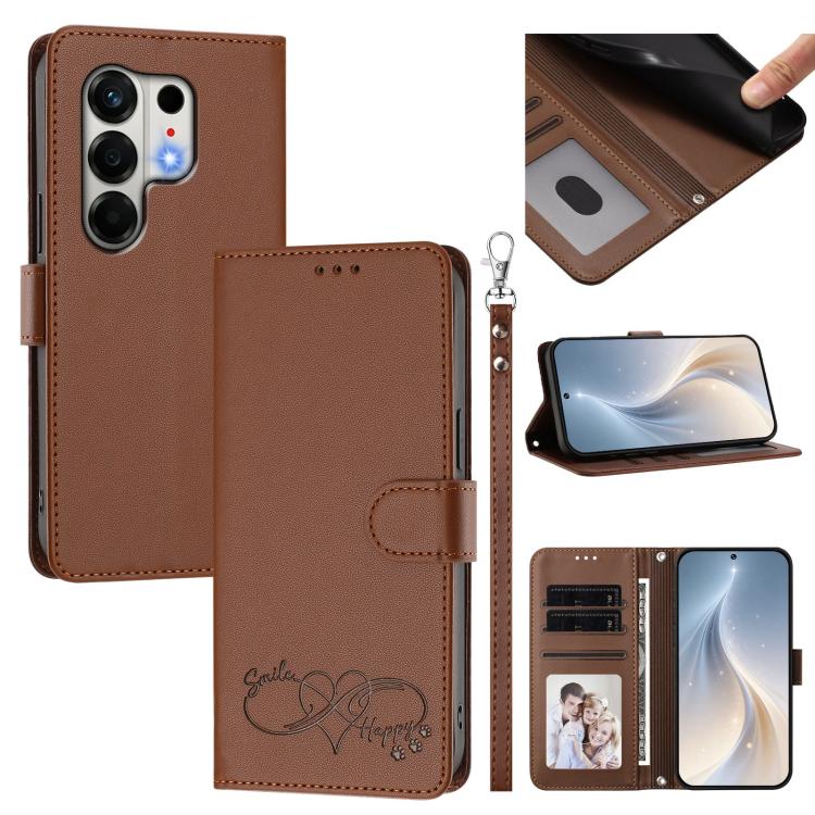 Happy Heart Pattern Magnetic Closure Vegan Leather Phone Case with Wrist Strap, For Tecno Pop 10, For Tecno Spark 20 Pro, For Tecno Spark GO 2023, For Tecno Pova 7 Neo 4G, For Tecno Spark 50 5G, For Tecno Spark 50 4G KN4, For Tecno Camon 50 Pro 4G     ...