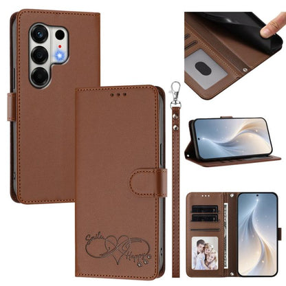 Happy Heart Pattern Magnetic Closure Vegan Leather Phone Case with Wrist Strap, For Tecno Pop 10, For Tecno Spark 20 Pro, For Tecno Spark GO 2023, For Tecno Pova 7 Neo 4G, For Tecno Spark 50 5G, For Tecno Spark 50 4G KN4, For Tecno Camon 50 Pro 4G     ...