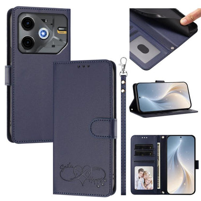 Happy Heart Pattern Magnetic Closure Vegan Leather Phone Case with Wrist Strap, For Tecno Spark 30, For Tecno Pova 6 Neo 5G, For Tecno Spark 30C, For Tecno Spark 20 Pro 5G, For Tecno Spark 10 Pro Magic Magenta, For Tecno Pova 6, For Tecno Pova 6 / 6 Pr...