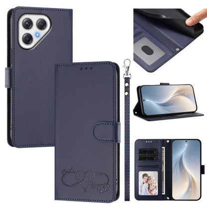 Happy Heart Pattern Magnetic Closure Vegan Leather Phone Case with Wrist Strap, For Tecno Pova 7 4G, For Tecno Spark Go 1/Go 2025, For Tecno Camon 40 Pro 4G Global, For Tecno Camon 40 Premier, For Tecno Camon 40, For Tecno Spark 30C 5G/Pop 9 5G        ...