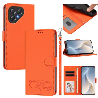 Happy Heart Pattern Magnetic Closure Vegan Leather Phone Case with Wrist Strap, For Tecno Pop 10, For Tecno Spark 20 Pro, For Tecno Spark GO 2023, For Tecno Pova 7 Neo 4G, For Tecno Spark 50 5G, For Tecno Spark 50 4G KN4, For Tecno Camon 50 Pro 4G     ...