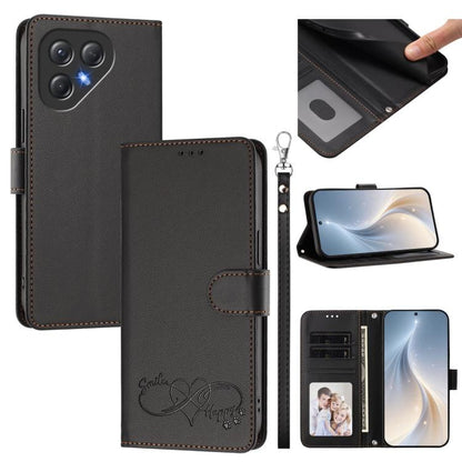 Happy Heart Pattern Magnetic Closure Vegan Leather Phone Case with Wrist Strap, For Tecno Pop 10, For Tecno Spark 20 Pro, For Tecno Spark GO 2023, For Tecno Pova 7 Neo 4G, For Tecno Spark 50 5G, For Tecno Spark 50 4G KN4, For Tecno Camon 50 Pro 4G     ...