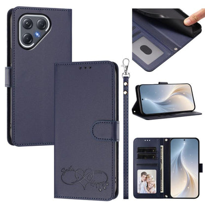 Happy Heart Pattern Magnetic Closure Vegan Leather Phone Case with Wrist Strap, For Tecno Spark 40 5G, For Tecno Spark Slim, For Tecno Spark GO 2024, For Tecno Spark 40C, For Tecno Pova 7 Pro 5G, For Tecno Spark 40 Pro+ 4G, For Tecno Spark 40 Pro 4G   ...